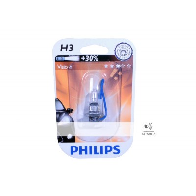 Галогеновая лампа Philips H3 Vision +30% блистер